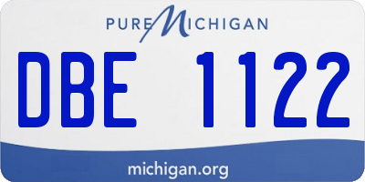 MI license plate DBE1122