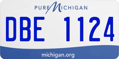 MI license plate DBE1124