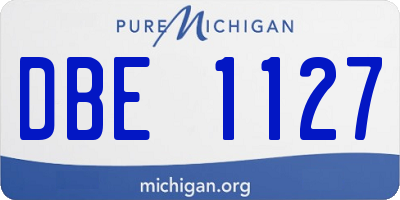 MI license plate DBE1127