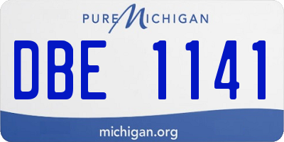 MI license plate DBE1141