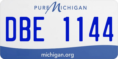MI license plate DBE1144