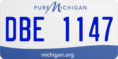 MI license plate DBE1147