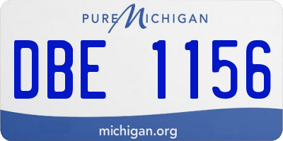 MI license plate DBE1156