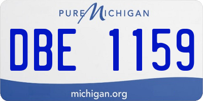 MI license plate DBE1159
