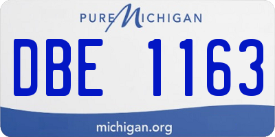 MI license plate DBE1163