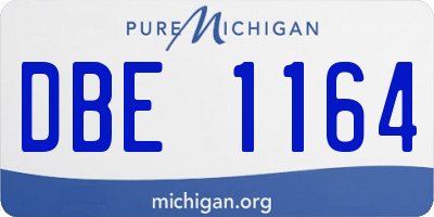 MI license plate DBE1164