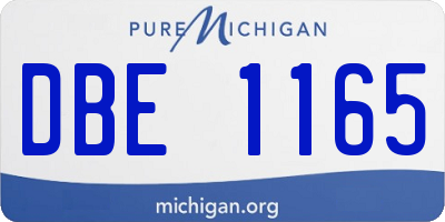 MI license plate DBE1165