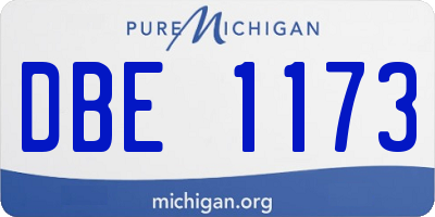 MI license plate DBE1173