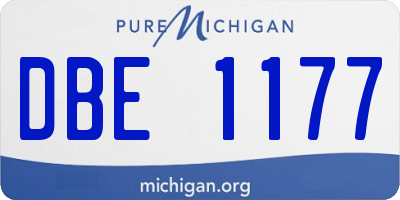 MI license plate DBE1177