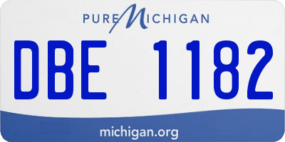 MI license plate DBE1182