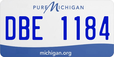MI license plate DBE1184