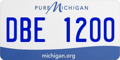 MI license plate DBE1200