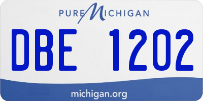 MI license plate DBE1202