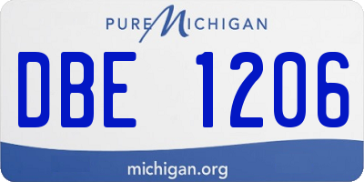 MI license plate DBE1206