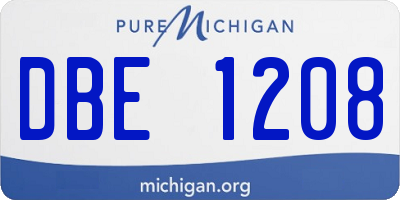 MI license plate DBE1208