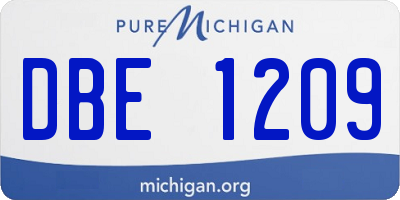MI license plate DBE1209