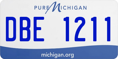 MI license plate DBE1211