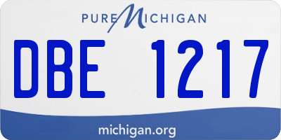 MI license plate DBE1217