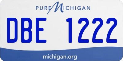 MI license plate DBE1222
