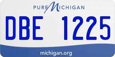 MI license plate DBE1225