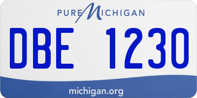 MI license plate DBE1230