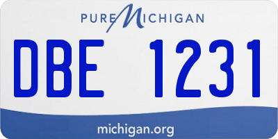 MI license plate DBE1231