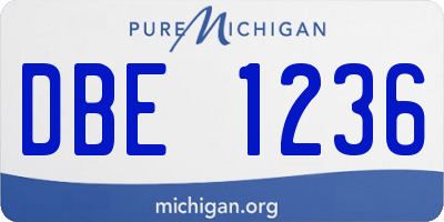 MI license plate DBE1236