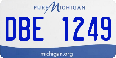 MI license plate DBE1249