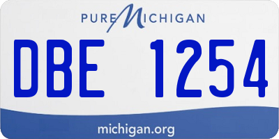 MI license plate DBE1254