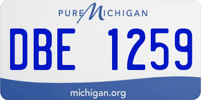 MI license plate DBE1259