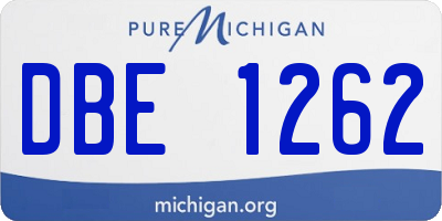 MI license plate DBE1262