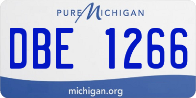 MI license plate DBE1266