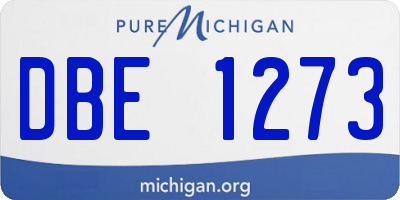 MI license plate DBE1273