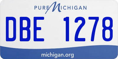 MI license plate DBE1278