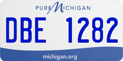 MI license plate DBE1282