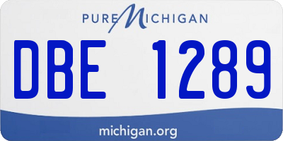 MI license plate DBE1289