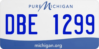 MI license plate DBE1299