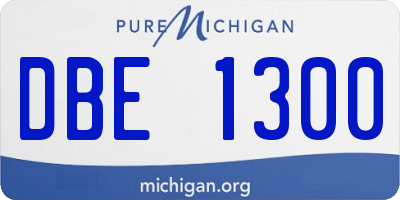 MI license plate DBE1300