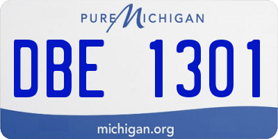 MI license plate DBE1301