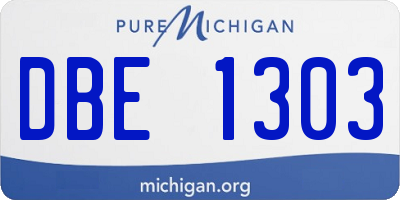 MI license plate DBE1303