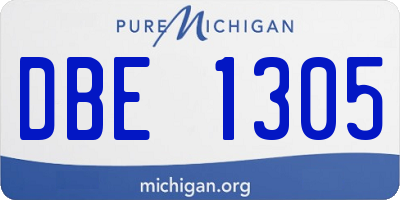 MI license plate DBE1305