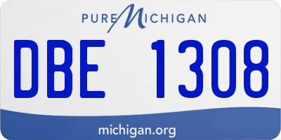 MI license plate DBE1308