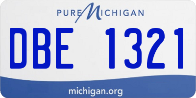 MI license plate DBE1321