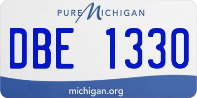 MI license plate DBE1330