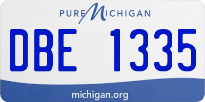 MI license plate DBE1335