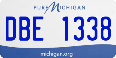 MI license plate DBE1338