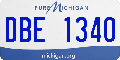 MI license plate DBE1340