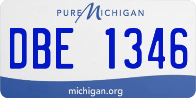 MI license plate DBE1346