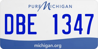 MI license plate DBE1347