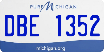 MI license plate DBE1352